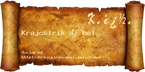 Krajcsirik Ábel névjegykártya