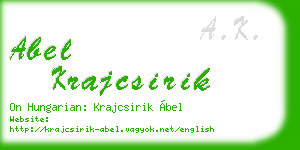 abel krajcsirik business card
